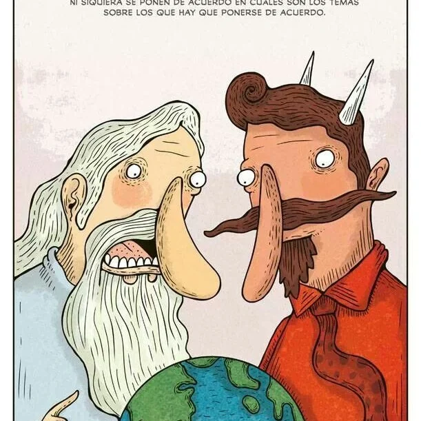 Dios y Satanás...(Relato De Humor)
Dios pobló la tierra con espinacas, coliflores, brócolis y todo tipo de vegetales para que el Hombre y la Mujer pudieran alimentarse y llevar una vida sana.
Y Satanás creó McDonald’s, y MacDonald’s creó el Big Mac. Y Satanás dijo al Hombre: ’¿Lo quieres con patatas y Coca Cola?’. Y el Hombre dijo: ’Sí y en tamaño grande’. Y el Hombre engordó.
Y Dios dijo: ’Haya yogurt para que la Mujer conserve la silueta que he creado con la costilla del Hombre’.
Y Satanás creó el chocolate. Y la Mujer dijo: ’Con almendras’. Y la Mujer engordó.
Y Dios creó las ensaladas y el aceite de oliva. Y vio que estaba bien.
Y Satanás hizo el helado. Y la Mujer dijo: ’De nata y fresa’. Y la Mujer engordó.
Y Dios dijo: ’Mirad que les he dado frutas en abundancia, que les servirán de alimento’.
Y Satanás inventó los huevos con chorizo. Y el Hombre dijo: ’Y con Panceta’. Y el Hombre engordó y su colesterol malo se fue por las nubes.
Y creó Dios las zapatillas deportivas y el Hombre decidió correr para perder los kilos de más.
Y Satanás concibió la televisión por satélite y agregó el mando a distancia para que el Hombre no tuviese que cambiar de canal con el sudor de su frente.
Y el Hombre dijo: ’Y quiero una cervecita’. Y el Hombre aumentó de peso.
Y Satanás dijo a la Mujer : ’Son apetecibles a la vista del Hombre unos aperitivos’. Y la Mujer le acercó al Hombre patatitas fritas, palitos salados, cortezas, más chorizo y otra cerveza.
Y el Hombre, aferrado al mando a distancia, comió los aperitivos, que eran abundantes en colesterol.
Y vio Satanás que estaba bien.
Y el Hombre llegó a tener las coronarias obstruidas.
Y dijo Dios: ’No es bueno que el Hombre tenga un infarto’. Y , entonces , creó el cateterismo y la cirugía cardio-vascular y las unidades coronarias. 
Y entonces, Satanás creó… LA SEGURIDAD SOCIAL.
Y, ya cansado, dijo Dios: ¡¡ ANDA Y QUE OS DEN POR CU** A TODOS... !! Y creó a los politicos.
Y en eso andamos…De mal en peor…Sigue en mi Blog. 
De la web.
Rovica.